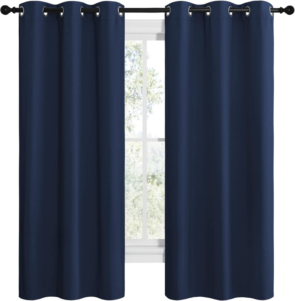 NICETOWN Blackout Curtains - All Season Thermal Insulated Grommet Drapes for Kids' Room | Navy, 42 x 68 Inches