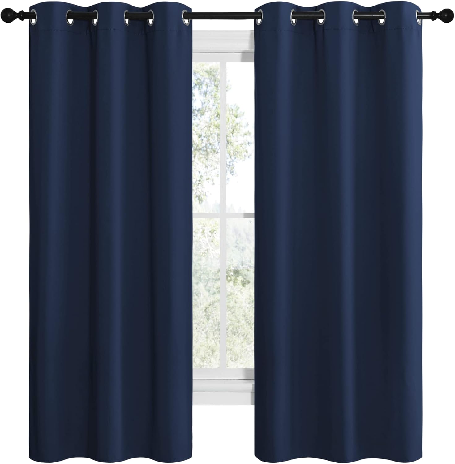 NICETOWN Blackout Curtains - All Season Thermal Insulated Grommet Drapes for Kids' Room | Navy, 42 x 68 Inches