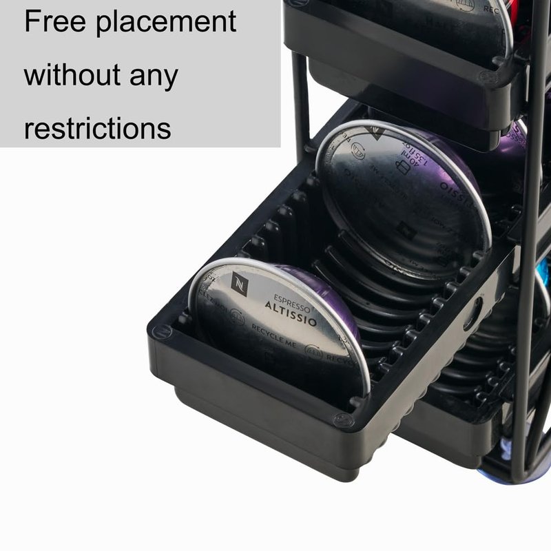 MEAERTON coffee Pod Holder 3 Tier Coffee Pod Holder For Countertop With 24 pods,Black 1pcs