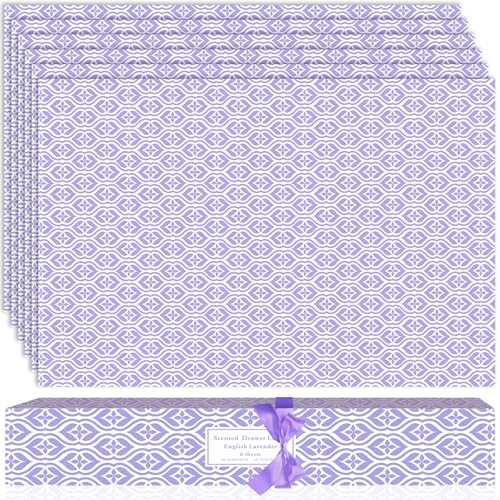 Lavender Scented Drawer Liners - 6 Non-Adhesive Sheets for Closets & Dressers