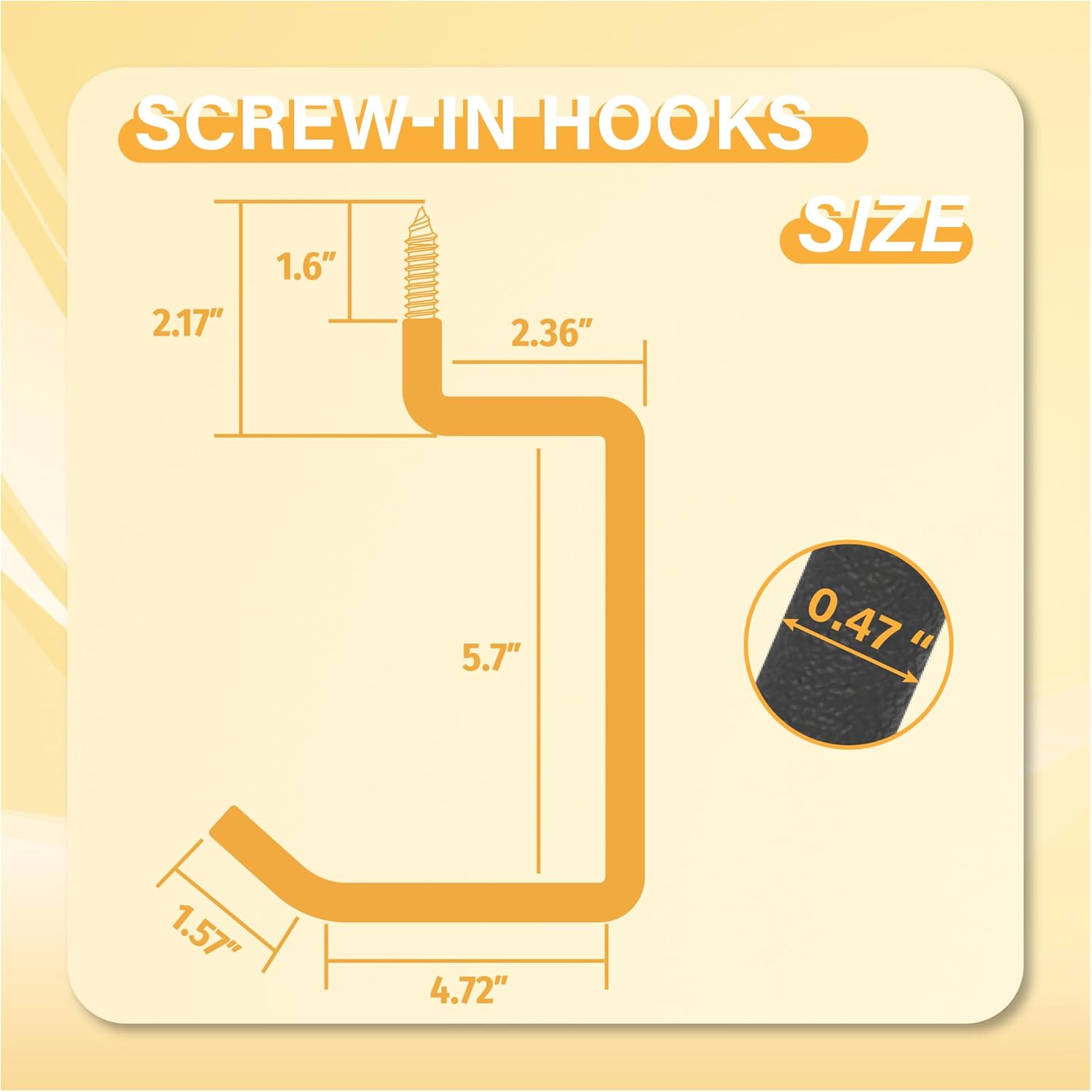Skiennix Heavy Duty Screw-In Ladder Hooks - 4PC Black Wall Mount Tool Holders for Garage Storage