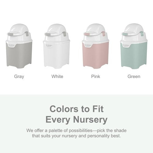 Foundations Mini Diaper Pail - Airtight Lid, Durable & Odorless, Holds 30 Newborn Diapers - Gray