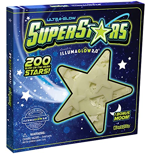 Glow in the Dark Stars for Ceiling & Wall - 200 Pc Decor Set with Star Map