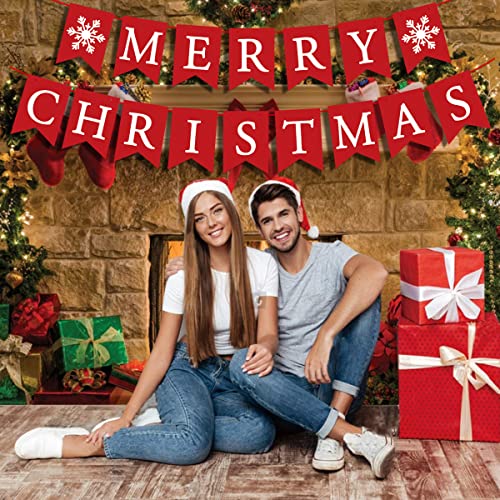 Merry Christmas Banner for Fireplace Mantel – Indoor Wall Decor, Reusable Letters