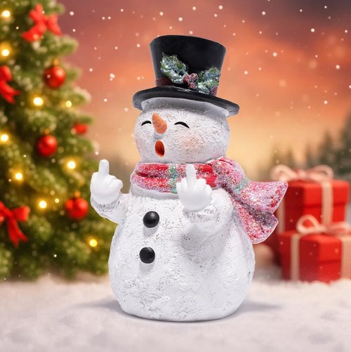 Hodao Snowman Figurine - Unique Indoor Holiday Decoration | Festive Ornament for Home & Office