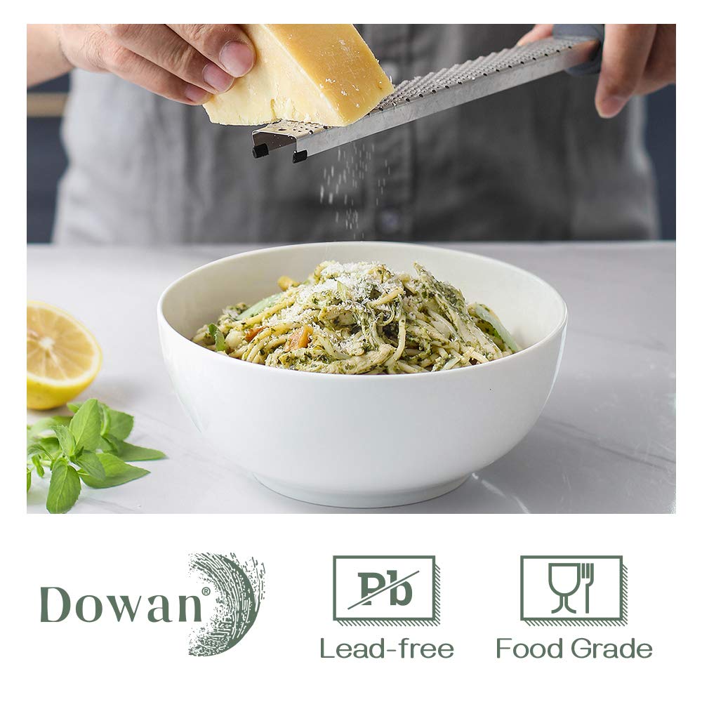 DOWAN Soup Bowls, Ramen Bowl for Noodle, 39 Ounce large Cereal Bowls for Kitchen, 7 Inches Centerpiece Bowls, Microwave and Dishwasher Safe, White