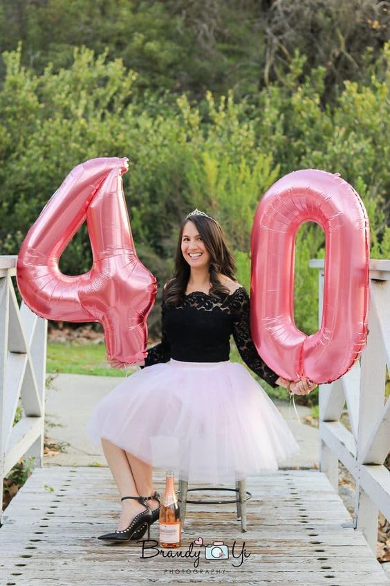 Number 0 Balloons - 40 Inch Pink Birthday Decorations for Milestone Events & Baby Showers