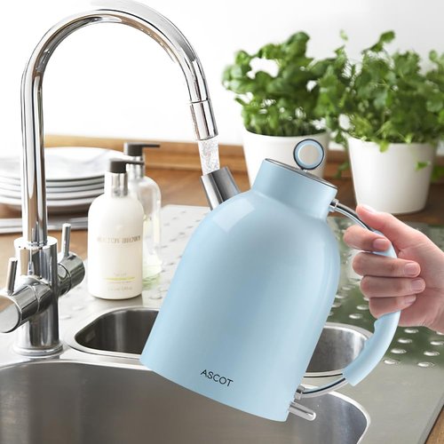 ASCOT Electric Kettle, Stainless Steel Kettle Water Boiler, Fast Boiling Kettle, 1.5L, 1500W, BPA-Free, Cordless, Automatic Shutoff, Boil-Dry Protection(Blue)