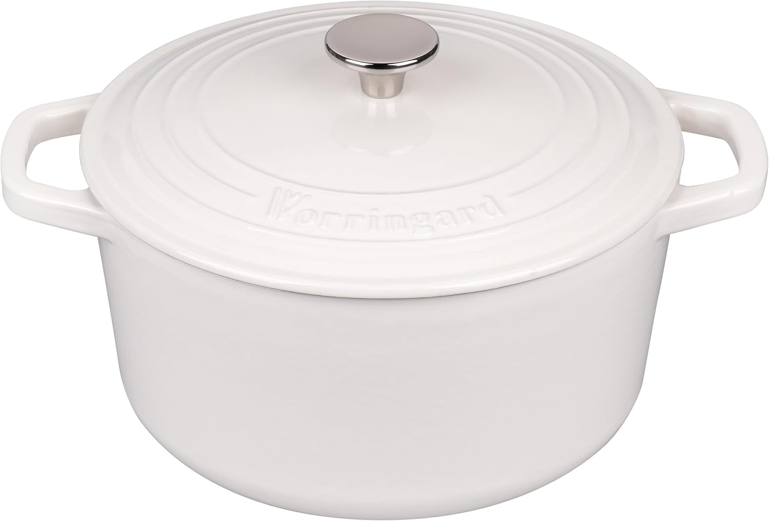 VORRINGARD Enameled Cast Iron Dutch Oven - Perfect for Sourdough Bread Baking | 6QT, White