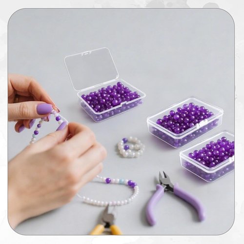 LECEHIVO Clear Plastic Bead Storage Containers - 40 Pcs with Lids & Stickers | 4.1 x 3 x 1 Inch