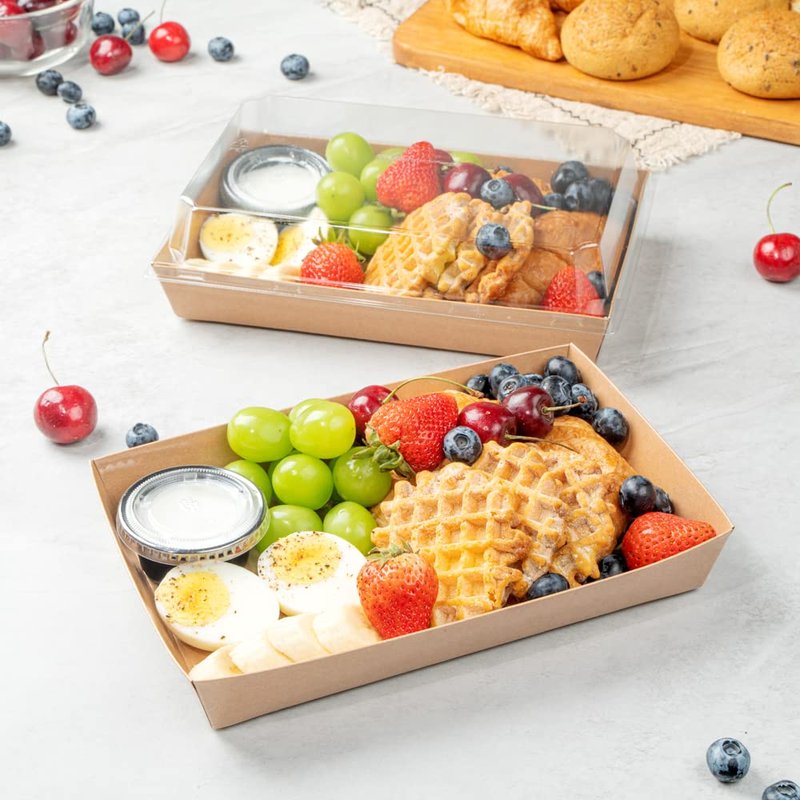 Restaurantware Matsuri Vision 9 x 6 x 1.5 Inch Large Sushi Trays 100 Greaseproof Sushi Packaging Boxes - Lids Sold Separately Disposable Kraft Paper Sushi Containers For Entrees Or Desserts