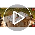 White Winter Christmas Tree Rectangle Fitted Tablecloth 30 x 60 Inches Waterproof Elastic Cover for Outdoor & Holiday Dining