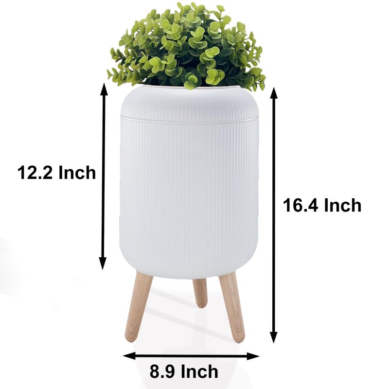 Yatmung Dog Poop Trash Can Outside - 2.5 Gal Bathroom Trash Can with Lid - Bedroom Garbage Can - Small Pet Waste Container with Lid - Outdoor, Office, Living Room - Plant Styled Dog Poop Bucket