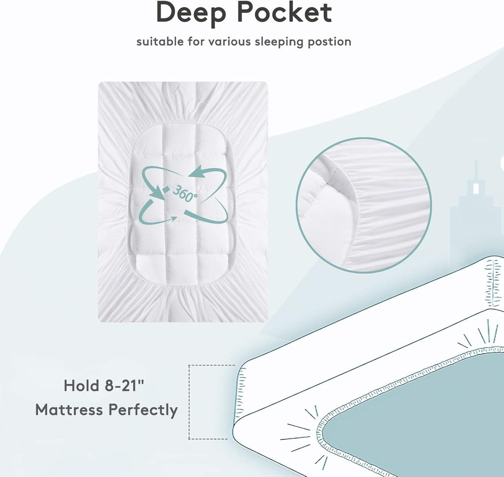 SameBed Mattress Topper - Extra Thick Queen Size Cooling Pad for Back Pain Relief | Deep Pocket Design
