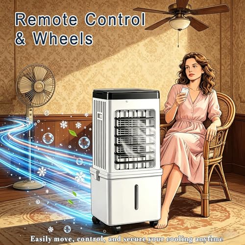 Portable Evaporative Swamp Cooler 4.2Gal Tank with Remote