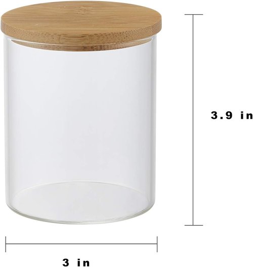 INIUNIK Glass Qtip Holder - Elegant Vanity Tray & Apothecary Jar Organizer for Cotton Balls, Swabs & Accessories