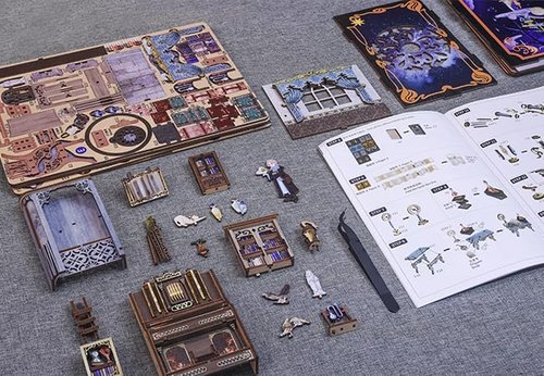 Hands Craft Miniature Kit - Nebula Common Room | Magical Astronomer Escape | Vintage Design for Fantasy Lovers