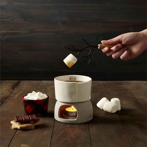 Mud Pie Boxed Fondue Dip Gift Set, 4.5" x 2.5