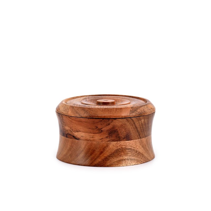 EDHAS Food Storage Canister Made from Acacia with Nature-Inspired Modern Design Food Canisters Loose Tea Coffee Sugar Spice Nuts (5" x 5" x 3")