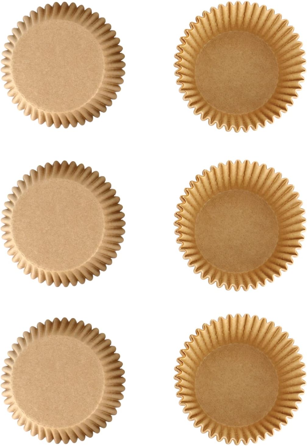 Regine Switzerland 600 Count Natural Cupcake Liners - Food-Grade Greaseproof Paper Muffin Wrappers for Weddings & Birthdays