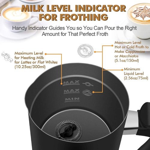 Milk Frother, Electric Milk Frother & Steamer for Latte, Cappuccino, Hot Chocolate, Automatic Milk Foamer with Hot and Cold Milk Functionality, Stainless Steel, Strix Control (silver)