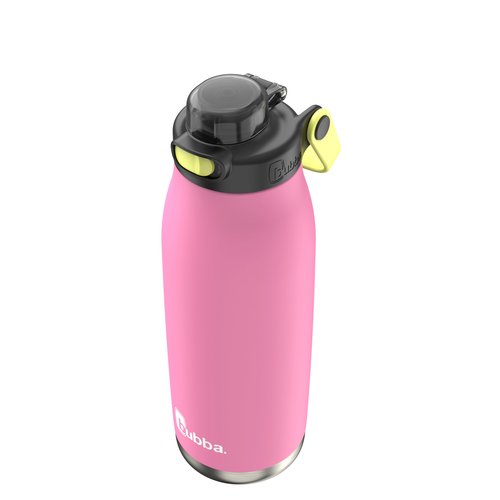 Bubba Radiant Stainless Steel Water Bottle with Push-Button Chug Lid 32oz Azalea
