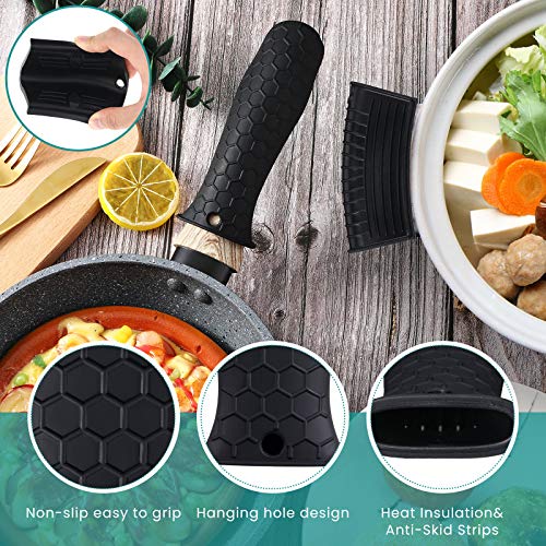 8-Piece Silicone Heat-Resistant Pot Handle Cover and Assist Holder Set