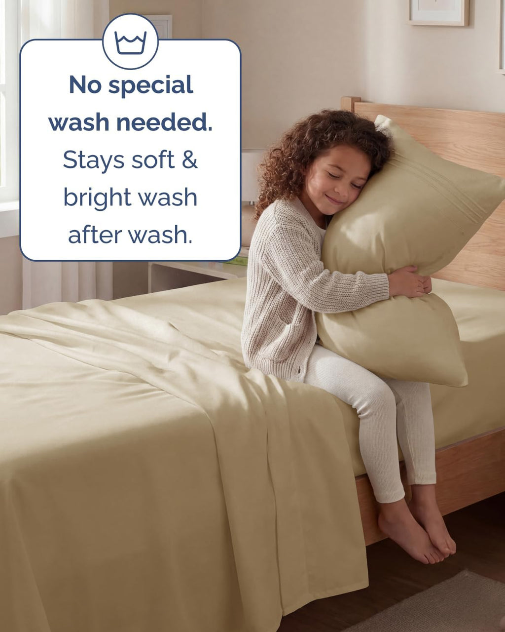 Regine Switzerland Twin Size 3-Piece Sheet Set - Comfy, Breathable & Cooling Luxury Bedding - Ultra-Soft, Deep Pockets - Oeko-Tex Certified - Beige