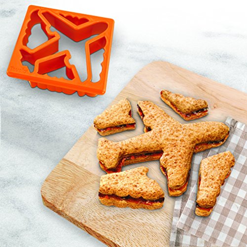 Kids Sandwich Cutter Plane & Clouds Shape - Food Waste-Free Lunch Tool for Kids