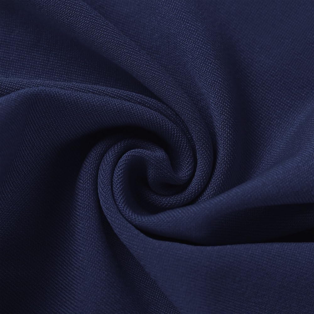 Skiennix 50 Pack Navy Blue Chair Sashes - Spandex Bands with Gold Buckle Slider for Events & Décor