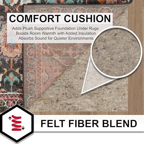 8' x 10' Felt Rug Pad - 1/4 Inch Thick Protective Floor Cushion Underlay