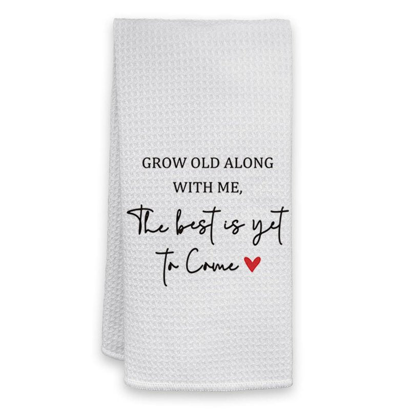 HIWX The Best is Yet to Come Couple Decorative Kitchen Towels Hand Towel, Engagement Wedding Gifts for Engaged Couples Him Her, Valentine's Day Hand Towels Dish Towel for Kitchen Bathroom Decor 16x24