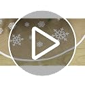 30-Inch Dark Blue Burlap Christmas Tree Skirt with White Snowflakes