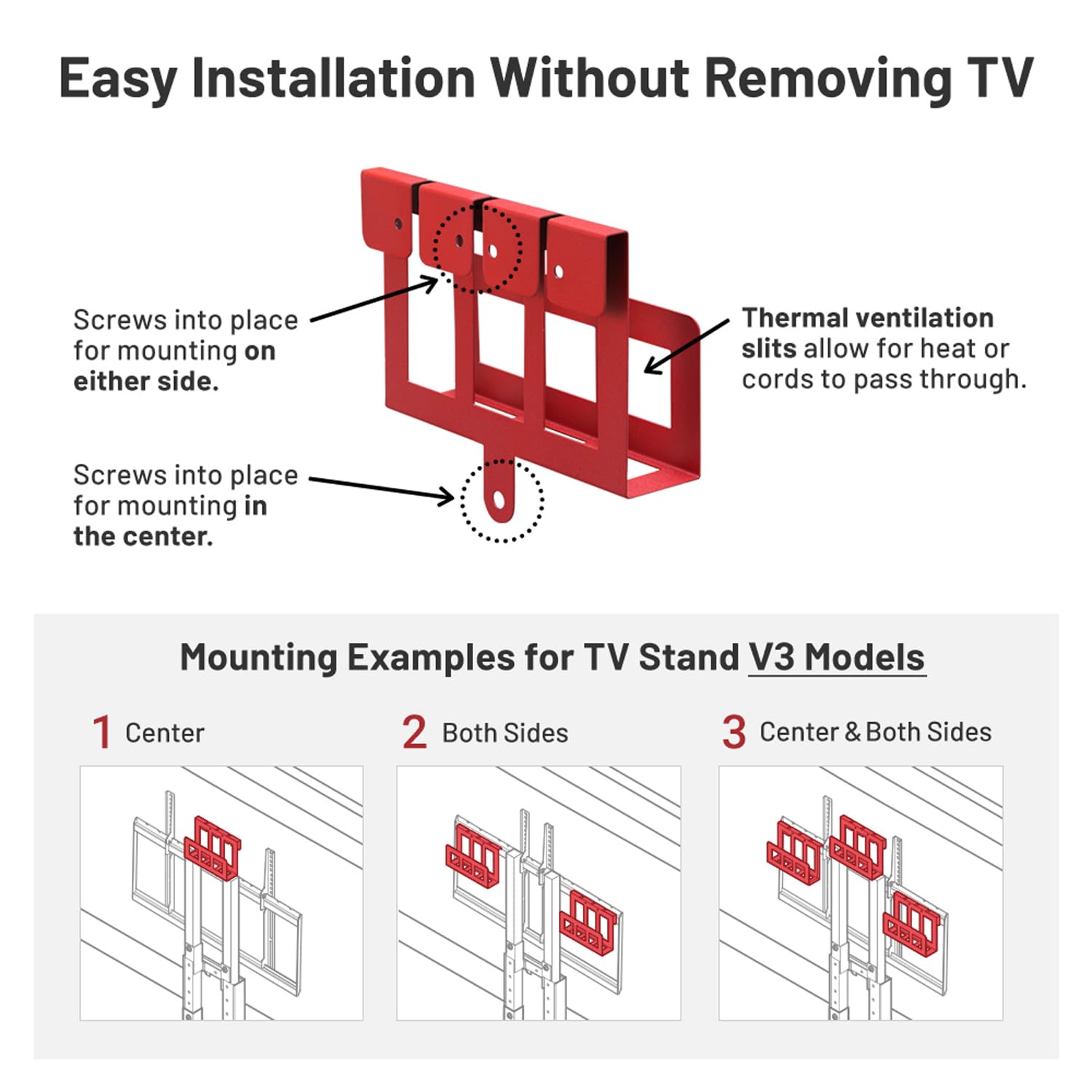 WALL HDD Hard Disk Drive, Streaming Device, Router, Modem Holder for All WALL TV Stand Models