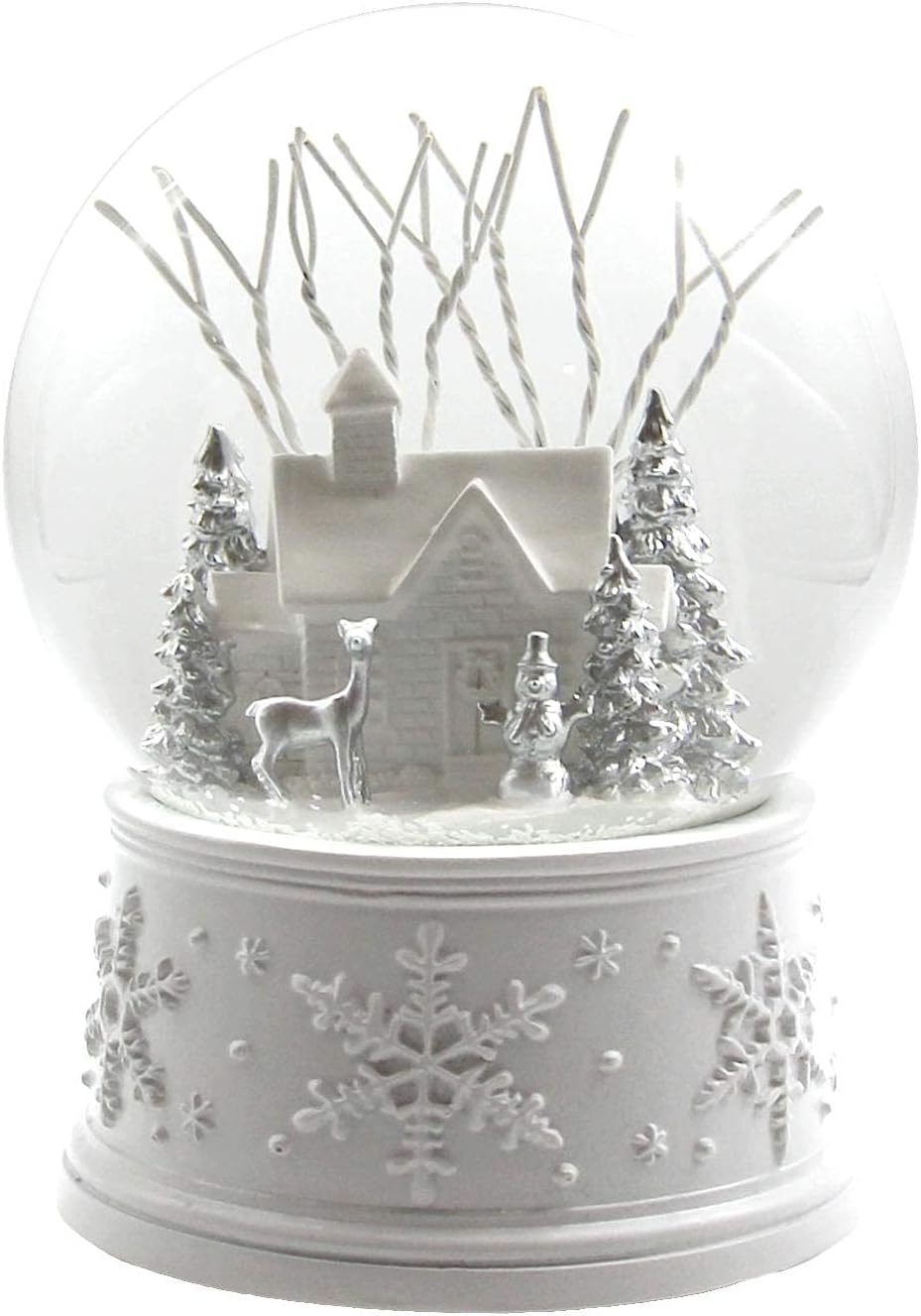 San Francisco Music Box Company - 100MM White Christmas Snow Globe | Festive Holiday Decor