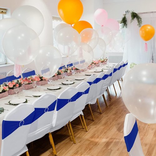 Babenest Spandex Chair Sashes - 30PCS Premium Stretch Cover Bands with Buckle Slider for Weddings | Royal Blue