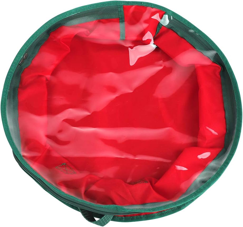TITA-DONG Wreath Storage Bag - Heavy Duty Waterproof Oxford Fabric, Transparent Design, 20x20x6 Inch