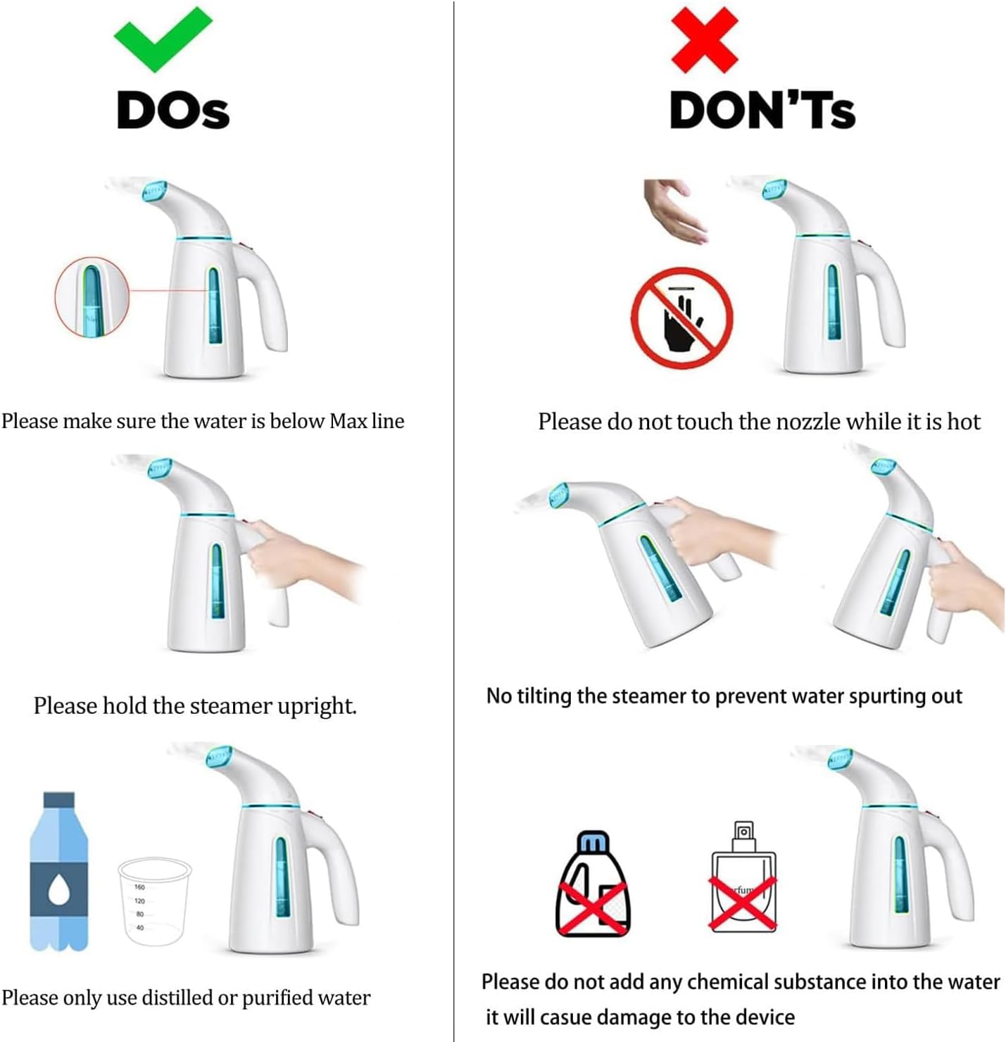 OGHom Portable Handheld Clothes Steamer - 240ml Capacity, 700W Fast Heat Up | Turquoise
