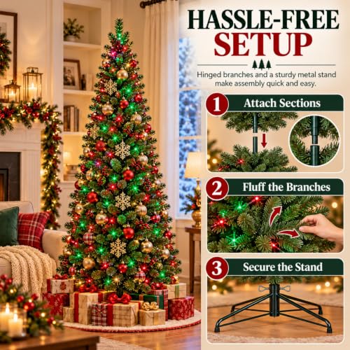 Avatar Controls 7.5FT Smart Pencil Christmas Tree with 350 LEDs, App & Remote
