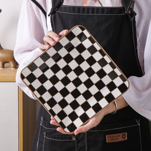 Porlien Checker Square Dinnerware Set for 4