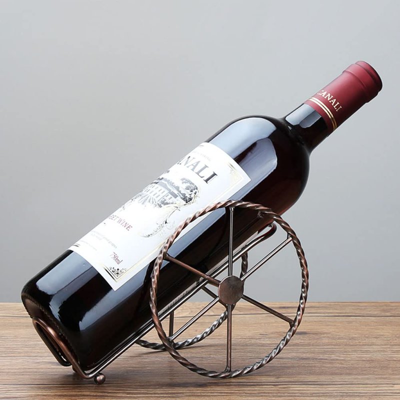 kaileyouxiangongsi Countertop Wine Rack, for Wine Storage - Red Bronze Metal Wine Rack for Living Room, Dining Room, Wine Cellar, Bar