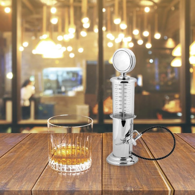 Tiiyee Beer Tower Dispenser, Beverage Dispenser Margarita Tower Gas Pump Liquor Keg Wine Station Awesome Alcohol Container Whiskey Decanter Gift with Single Hole 1000cc for Men Kitchen Home Party Bar