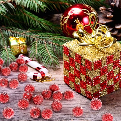 100 Pcs Christmas Artificial Frosted Cranberries Vase Fillers – Solsew