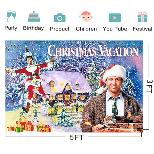 Christmas Movie Backdrop Banner for Party Decorations 59x38in - Dahick