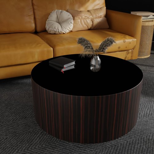 Zinkooat Small Round Table Cover - Can Be Used On Both Sides Waterproof and Easy to Clean Good Flatness Used for Coffee Table Dining Table(Black+Gray Dia.26Inch)