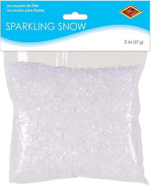 Beistle Sparkling Snow - 2-Ounce Decorative White Snow for Holiday Crafts & Décor
