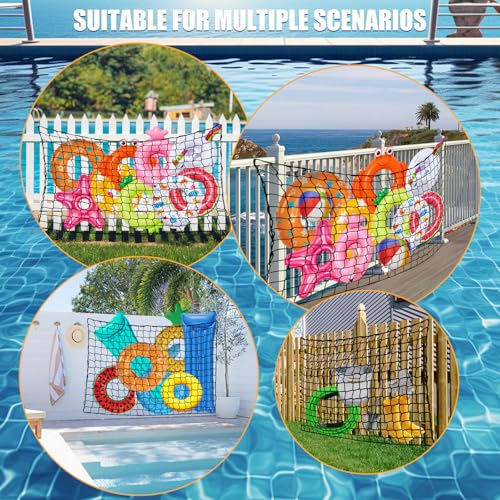 Extra Large Pool Toy Storage Net - 71"x47" Mesh Organizer with Hooks