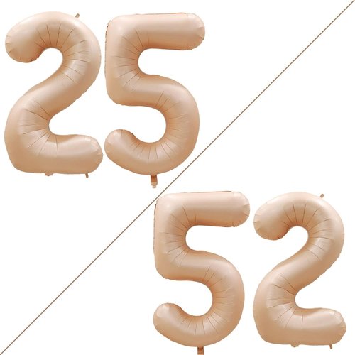 GOER Jumbo Number 25 Balloons - 42 Inch Foil Helium Birthday Decorations | Caramel Color