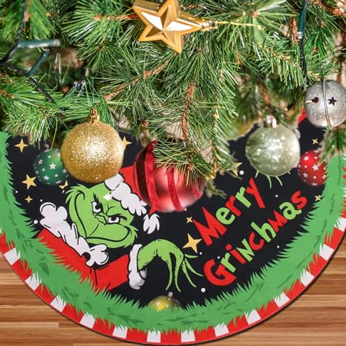48-Inch Christmas Tree Skirt - Soft Polyester Farmhouse Holiday Decor