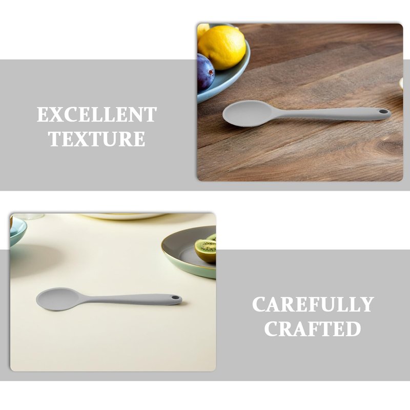BIUDECO 4pcs Silicone Spoon Japanese Ramen Spoons Cake Decoration Soup Scoop Food Serving Spoons Rice Cream Soup Spoons Kitchen Mixing Spoon Concentrate Cooking Spoon